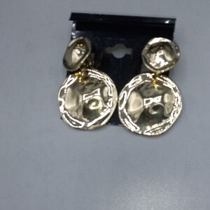Gold Disc Drop Earrings - Women's Jewelry